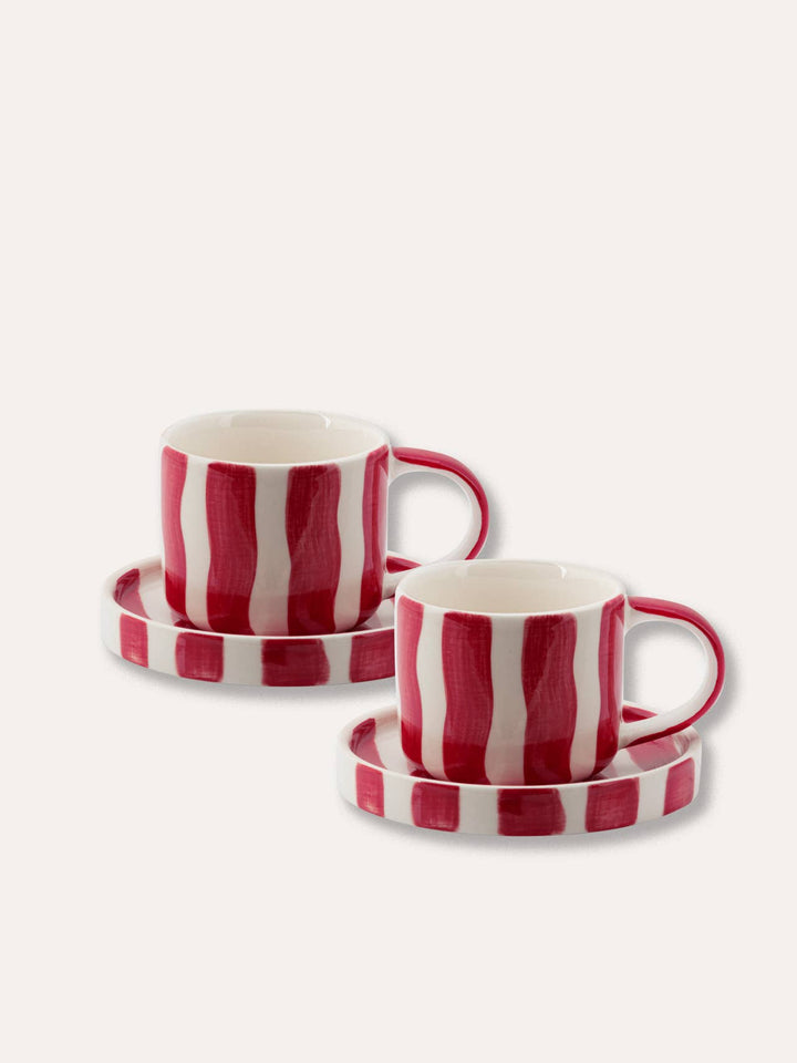 Espresso Stripes - tramonto red (set of 2 - 4 pieces)