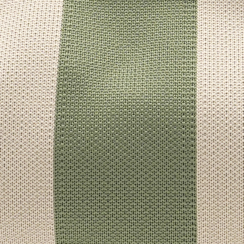 CREAM &amp; GREEN Stripe Clutch Bag