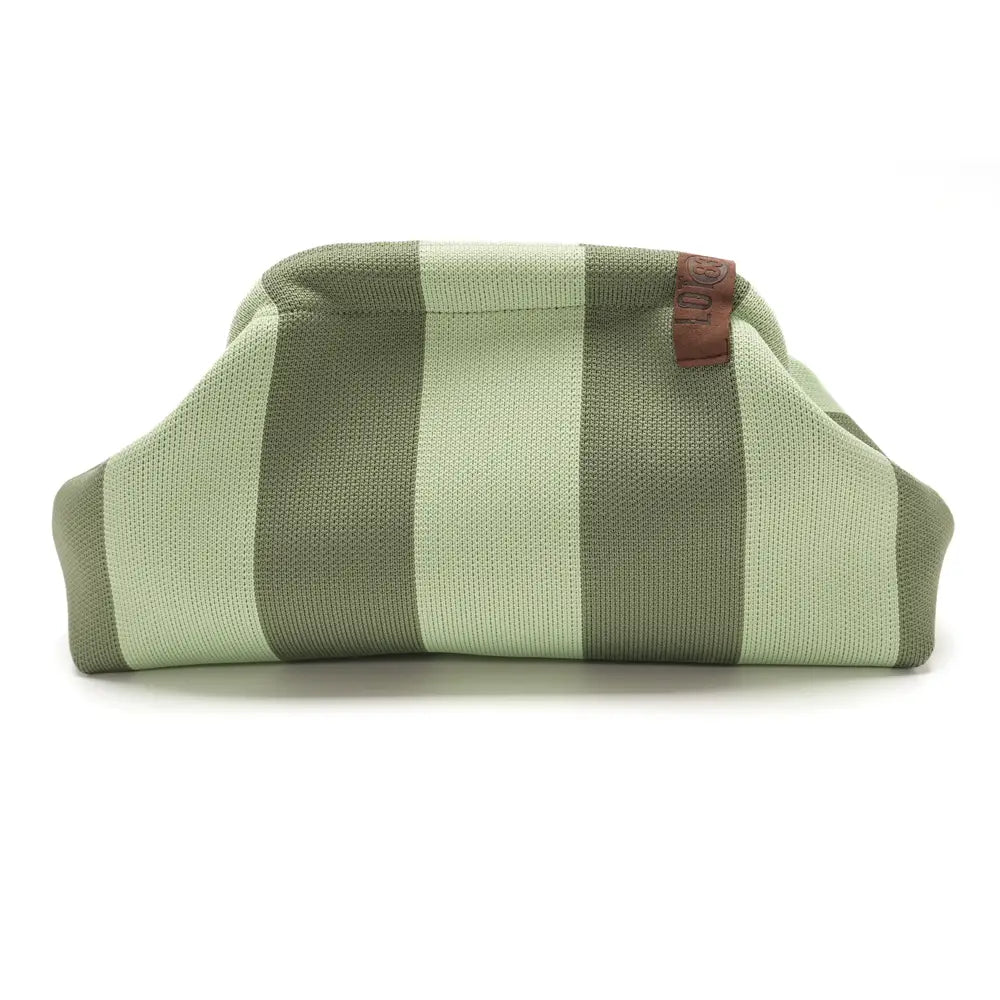 GREEN Stripe Clutch Bag