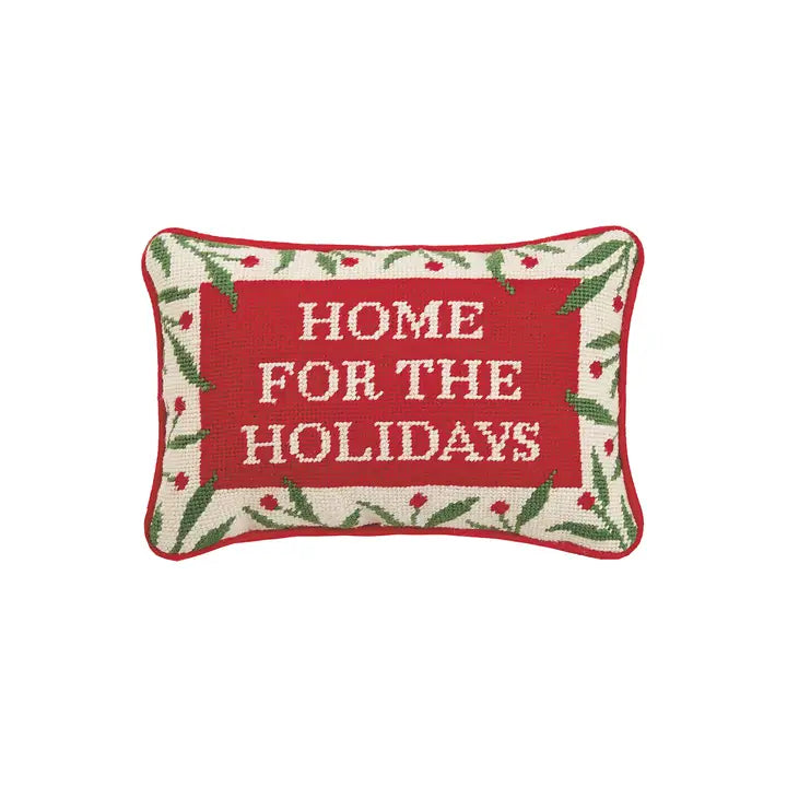 Home For the Holidays Needlepoint Pillow