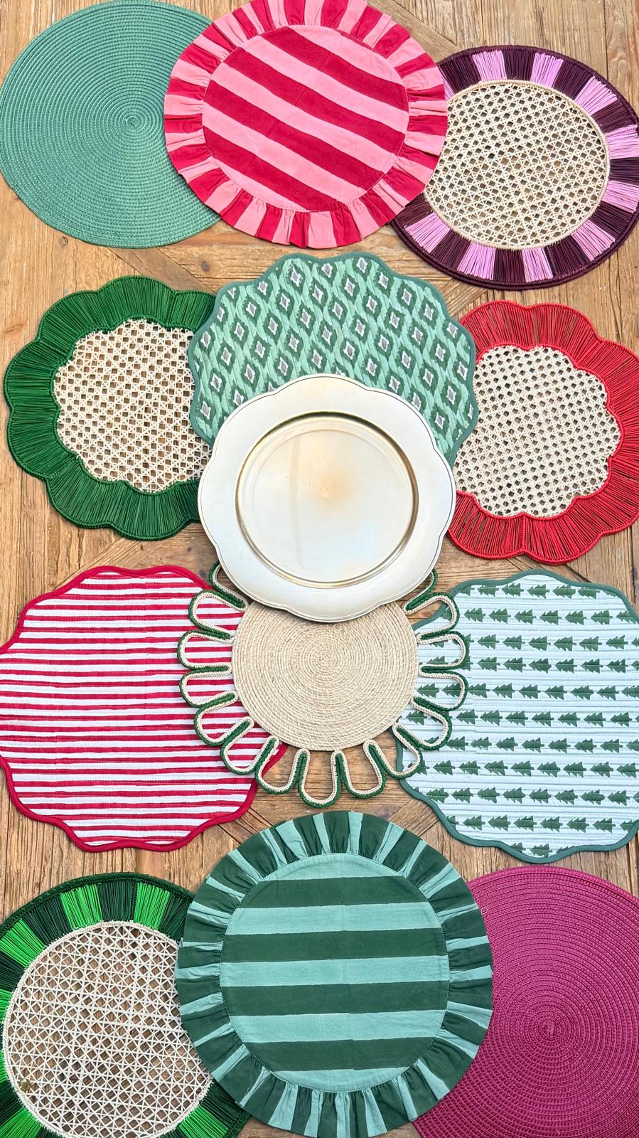Twist placemat burgundy/pink-Placemats-LNH Edit