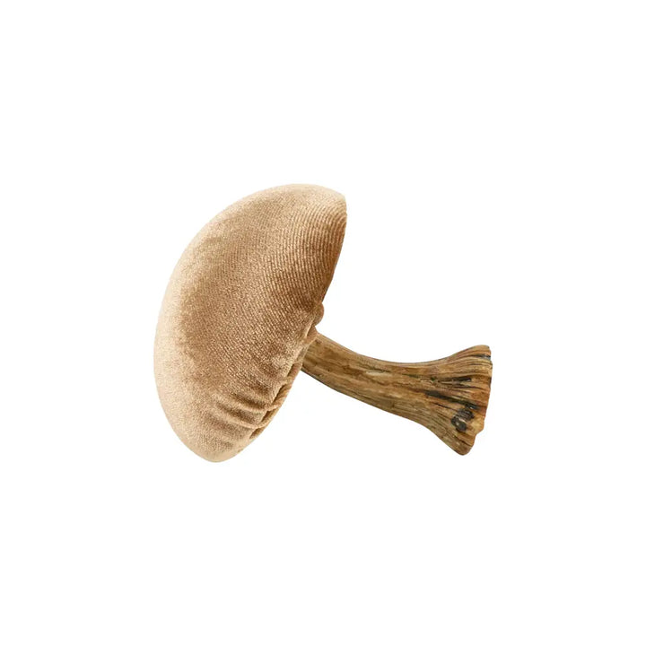 Decoration Velvet Mushroom Beige  10 cm