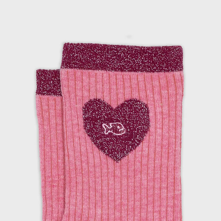 Heart Socks - Light Pink and Pink