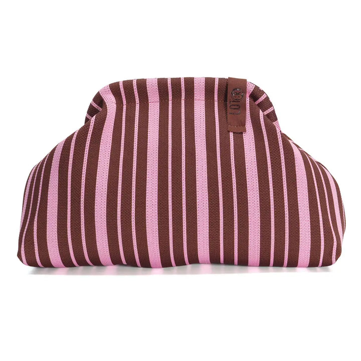 BURGUNDY THIN Stripe Clutch Bag