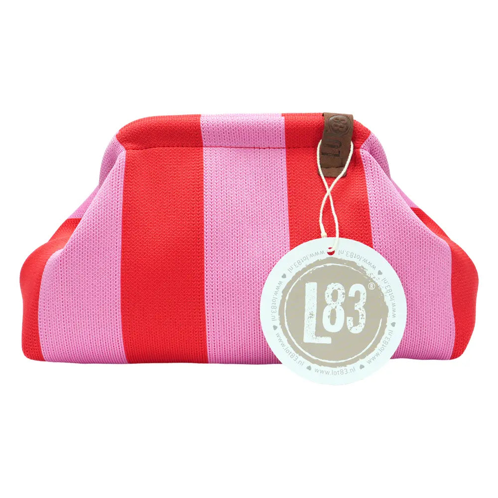 RED &amp; PINK Stripe Clutch Bag