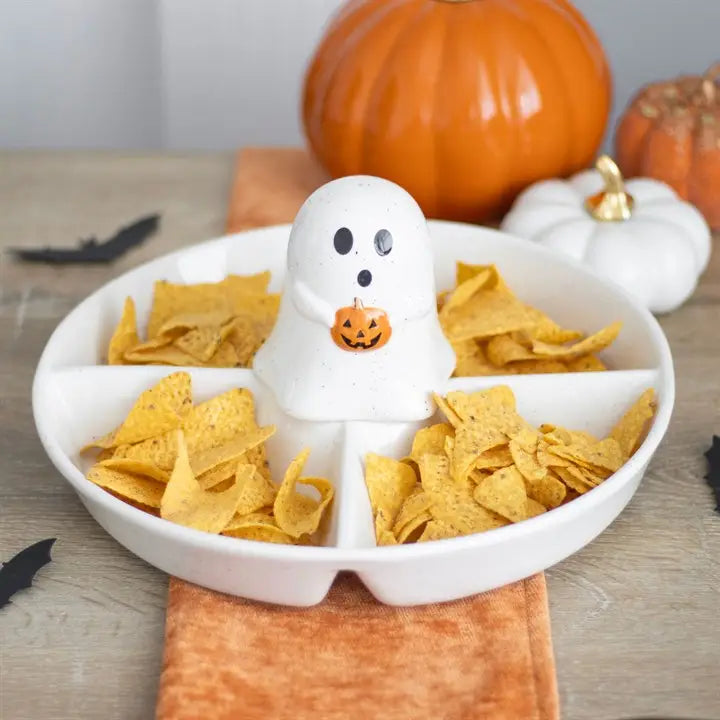 Ghost Halloween Chip & Dip  Serving Dish