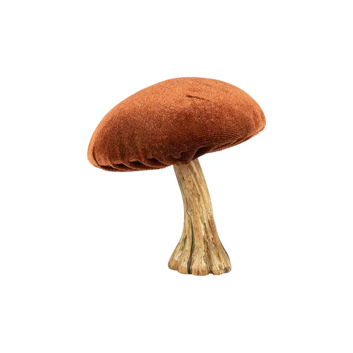 Decoration Velvet Mushroom Rust 10 cm