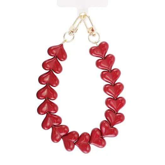 Red Phone Cord - Heart Keychain