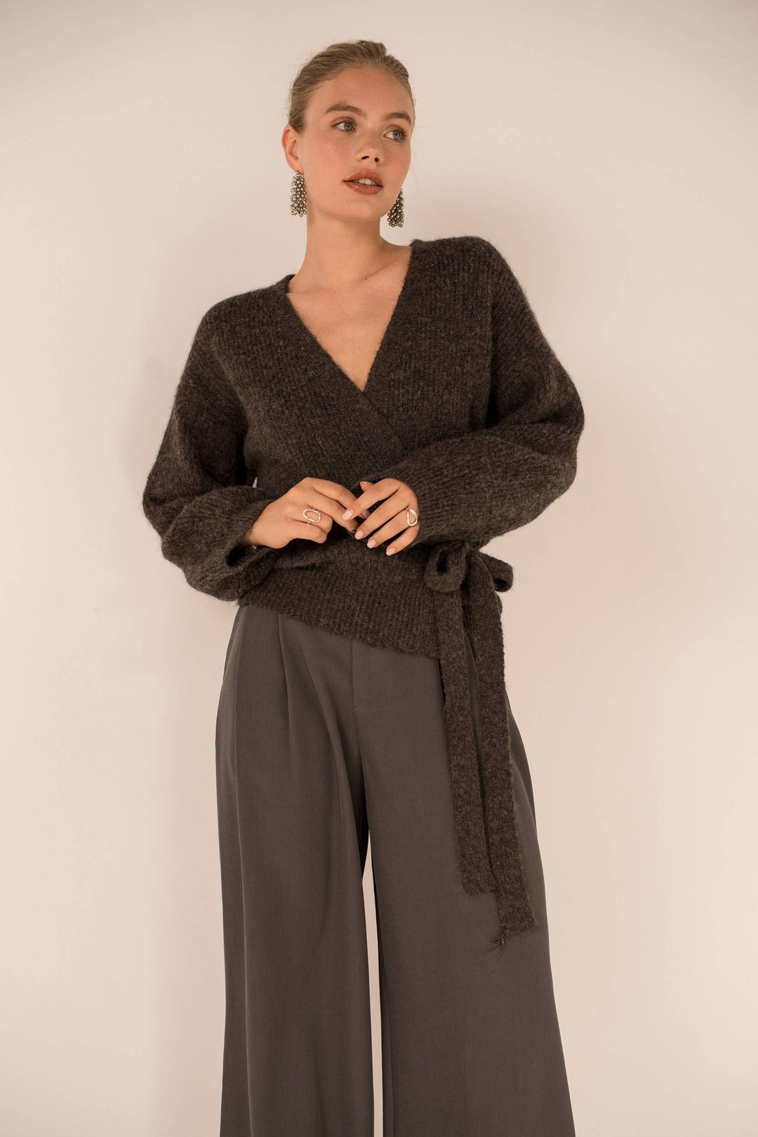 Chocolate Wrap-around cardigan