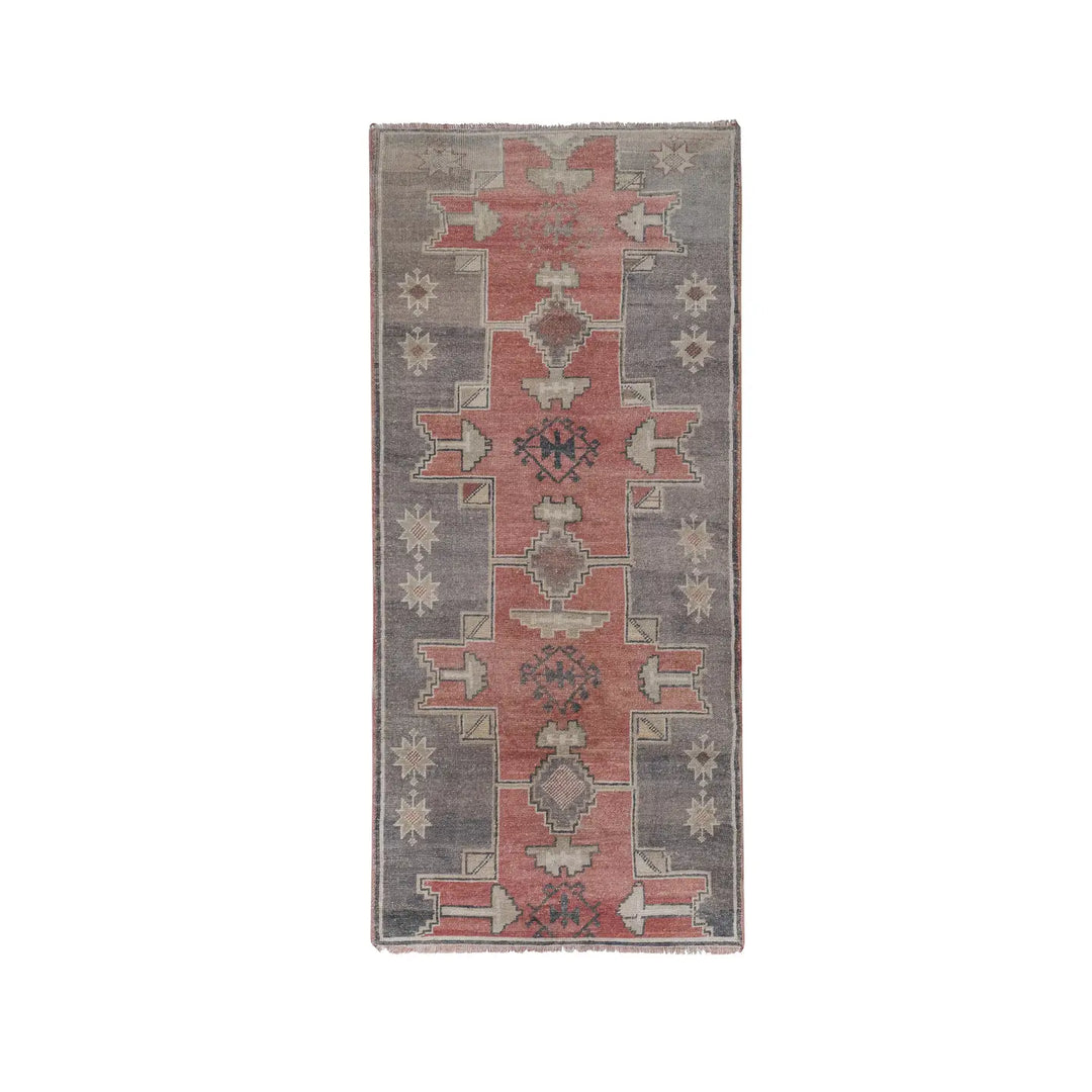 Hand-Knotted Anatolian Karapinar Rug 3'7" X 8'2"