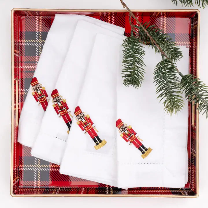 Nutcracker Embroidered Dinner Napkins set of 4