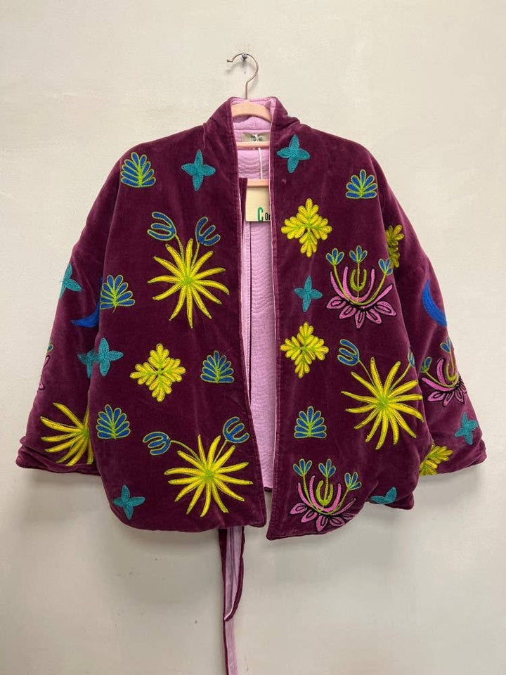 "Tiger" velvet jacket: Bordeaux