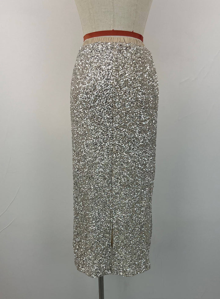 Beige Sequined skirt