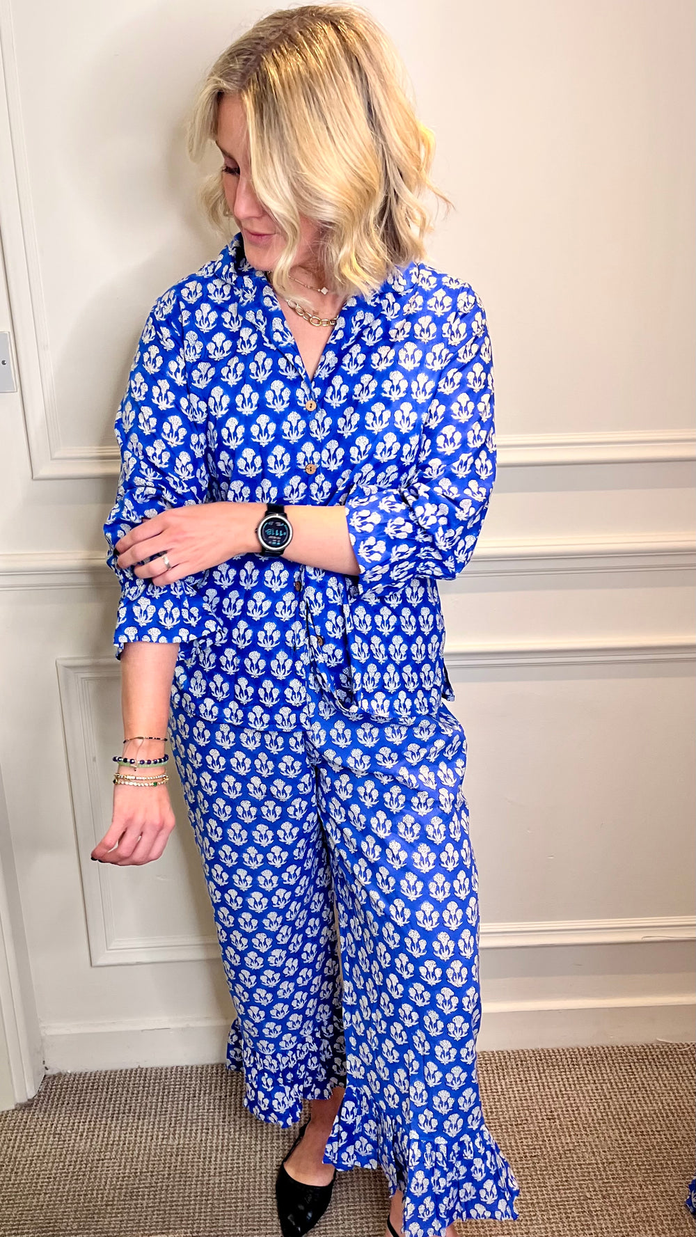 Nancy Blue Pyjama Set-Pyjamas-LNH Edit