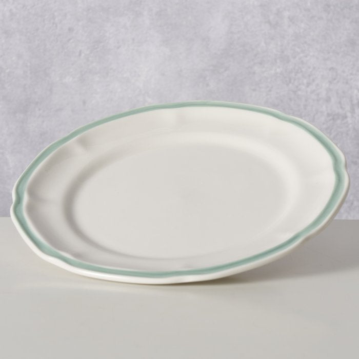 Turquoise rimmed Plate – 21 cm Set of 6