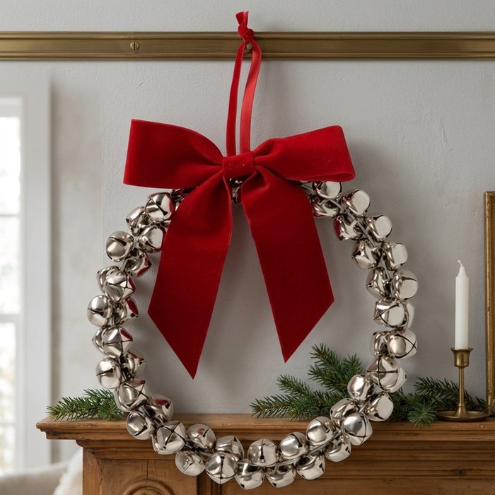 Silver Bell Wreath 20cm
