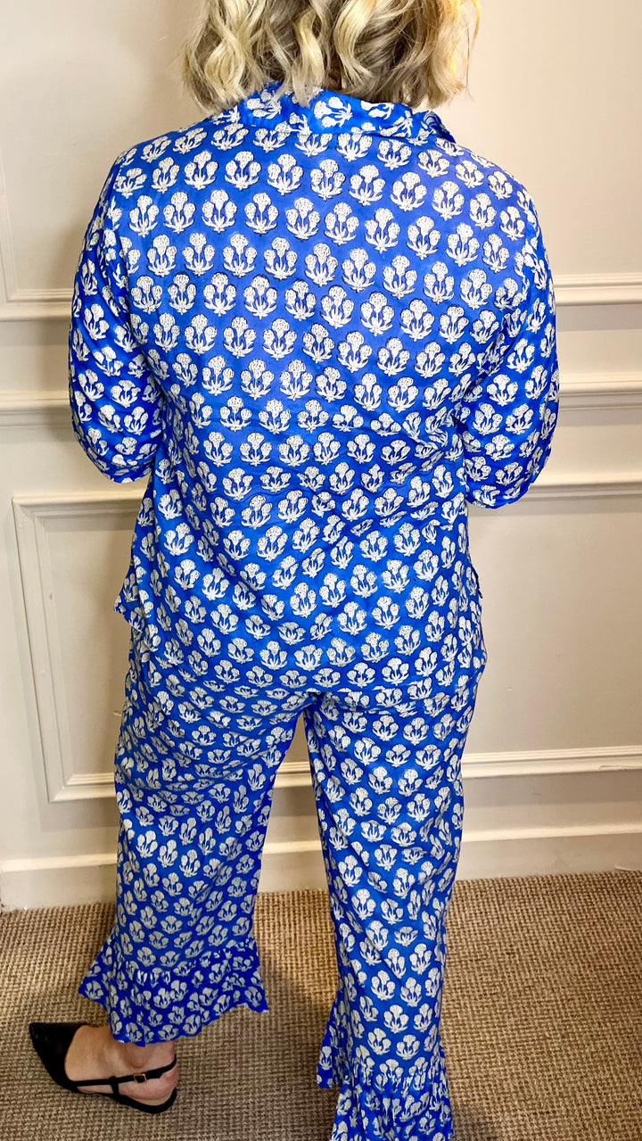 Nancy Blue Pyjama Set-Pyjamas-LNH Edit