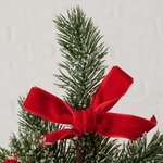 Snowy red bow tree