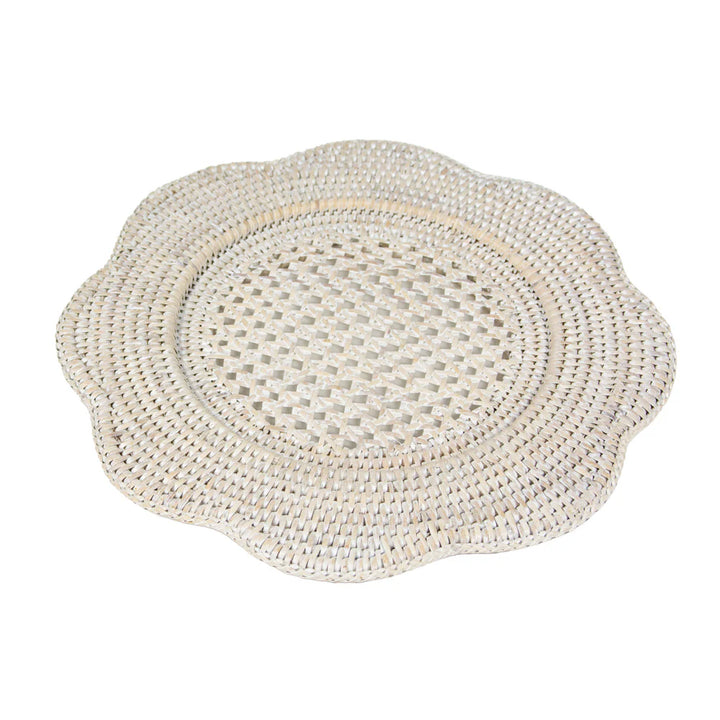 Scallop Cream Rattan Charger