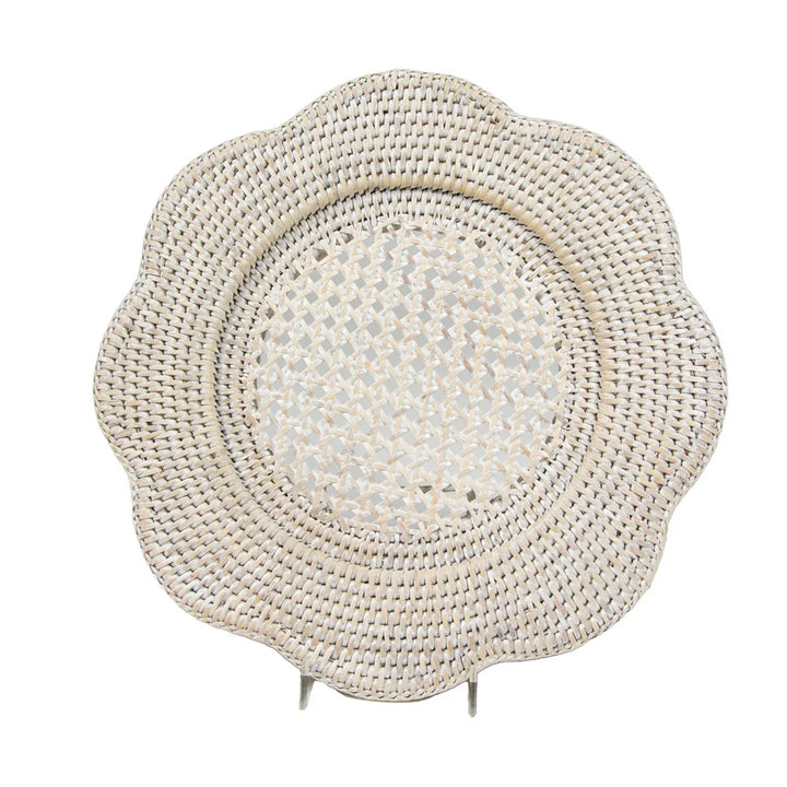 Scallop Cream Rattan Charger