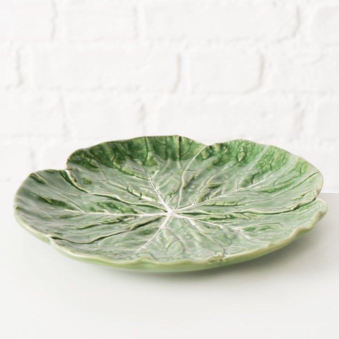 Green Cabbage Plate, Set of 2