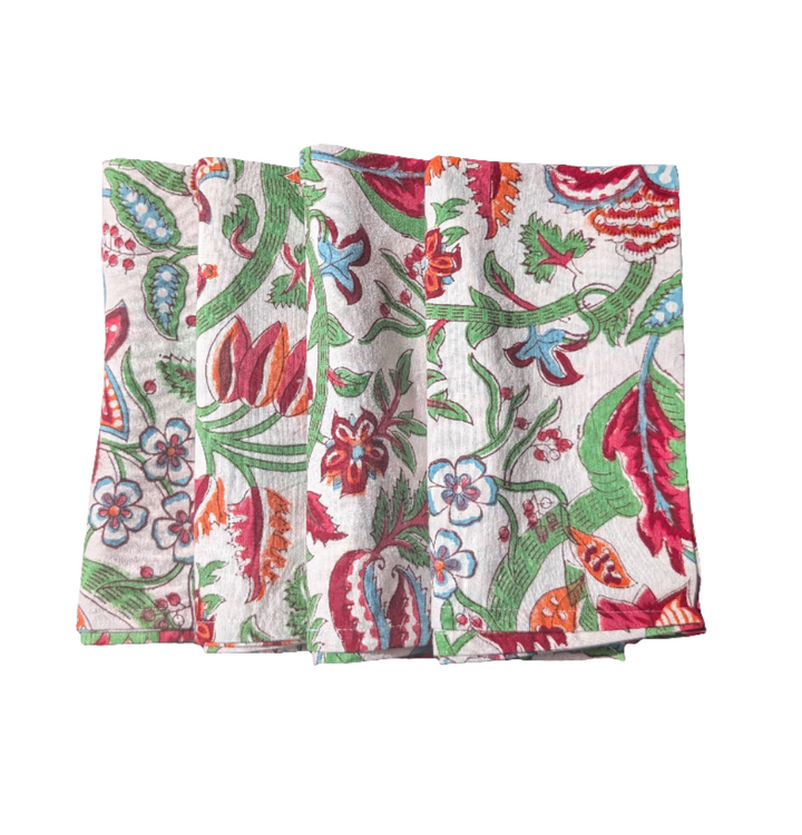 Caroline Green Napkin, Set of 4-Napkins-LNH Edit