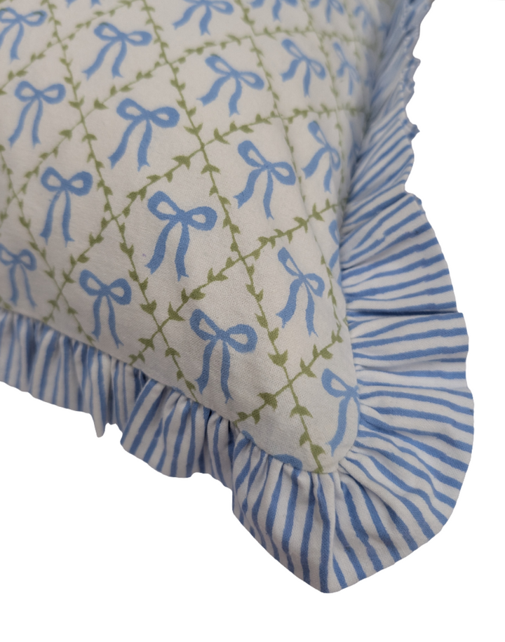 Elizabeth Blue Frill Cushion Cover