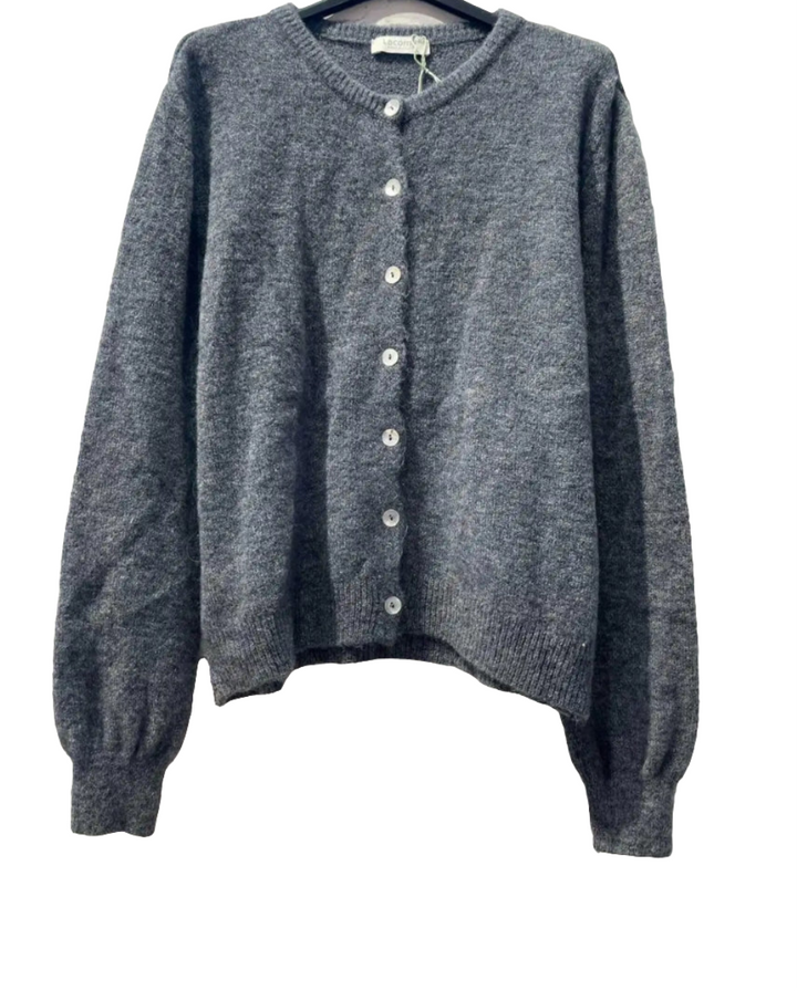 Round neck Alpaca Knitted Cardigan-Jackets & Coats-LNH Edit