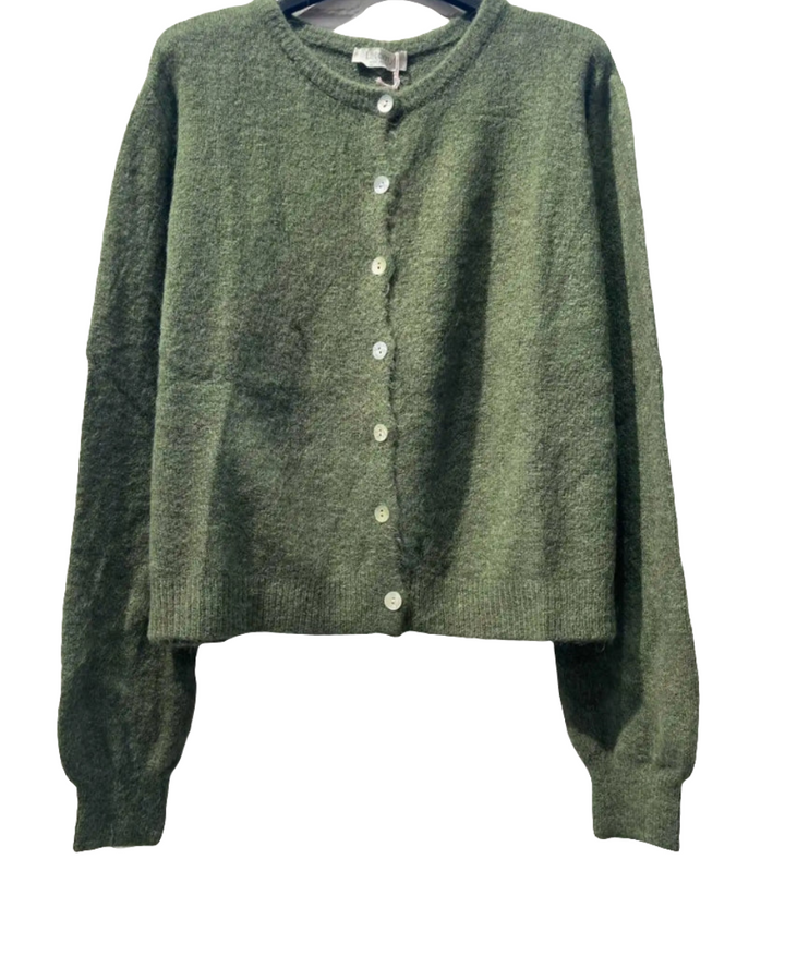 Round neck Alpaca Knitted Cardigan-Jackets & Coats-LNH Edit