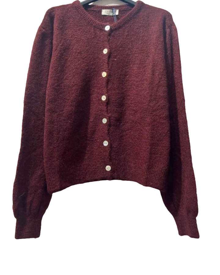 Round neck Alpaca Knitted Cardigan-Jackets & Coats-LNH Edit
