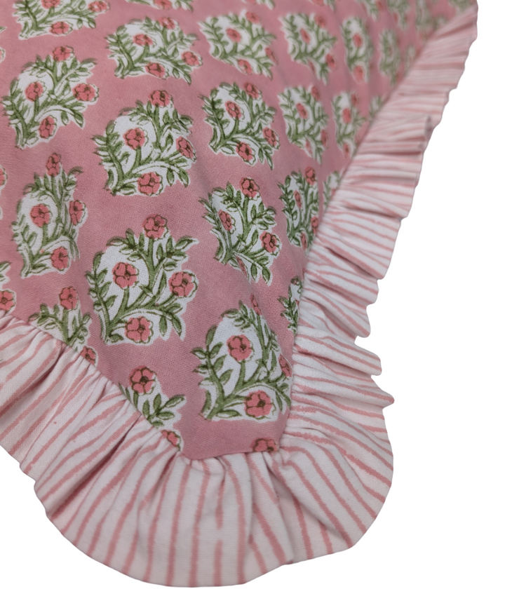 Emily Pink Frill Cushion Cover-Cushion Covers-LNH Edit