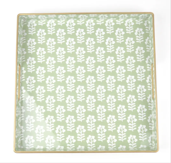 Sage floral Tray