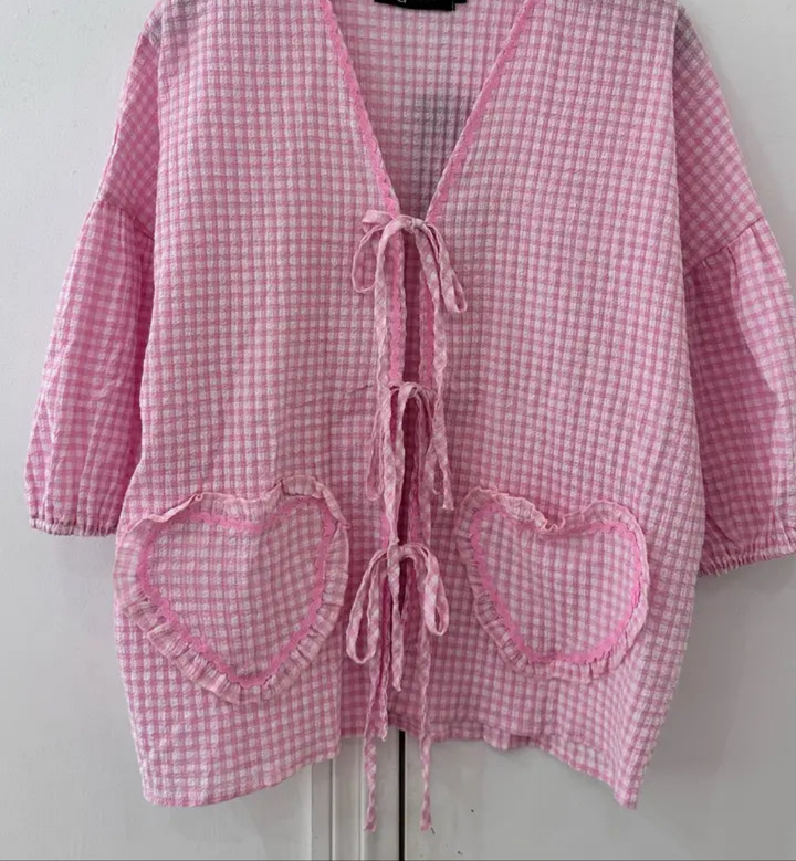 Gingham Love top pink