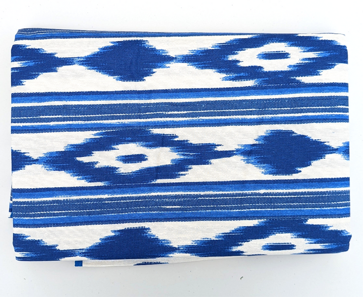 Ikat Blue Stain Resistant Tablecloth-Tablecloths-LNH Edit