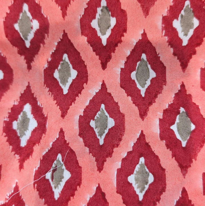 Red Ikat Pyjama Set- Long
