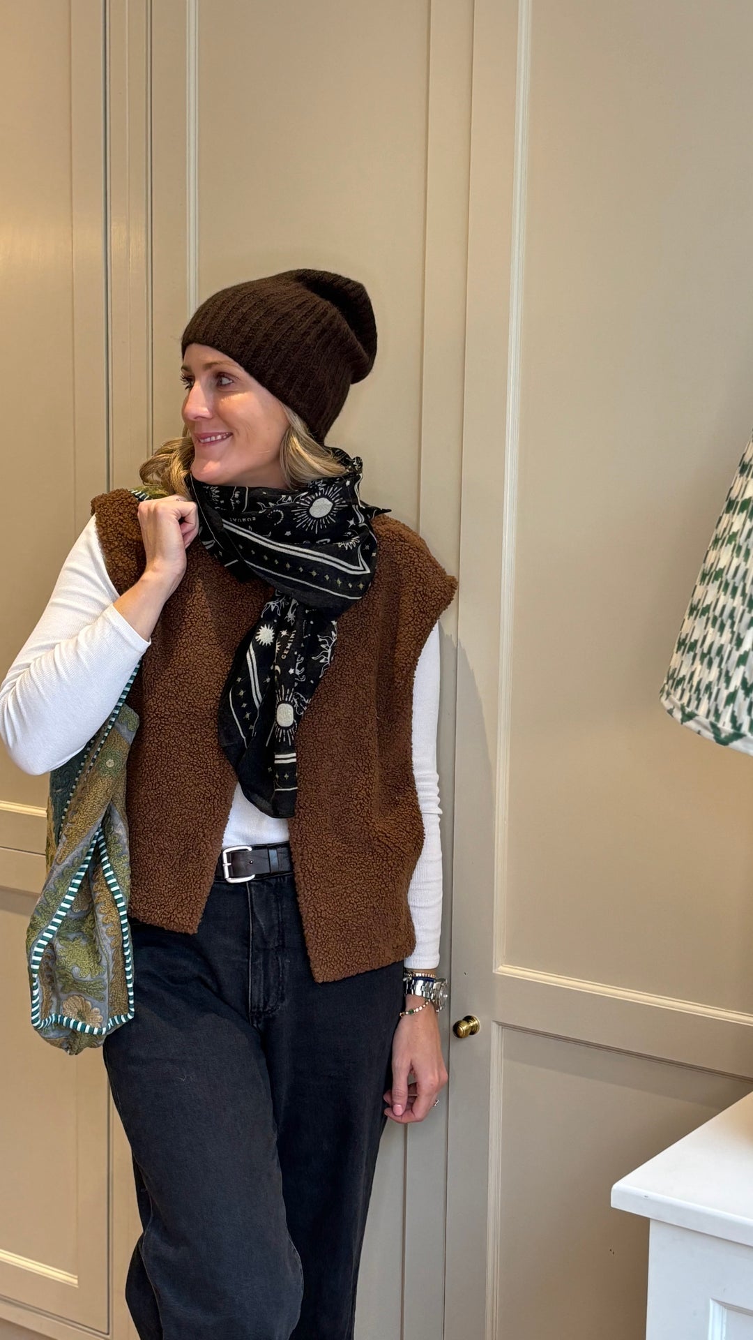 Boxy Fleece Chocolate Gilet-Jackets & Coats-LNH Edit
