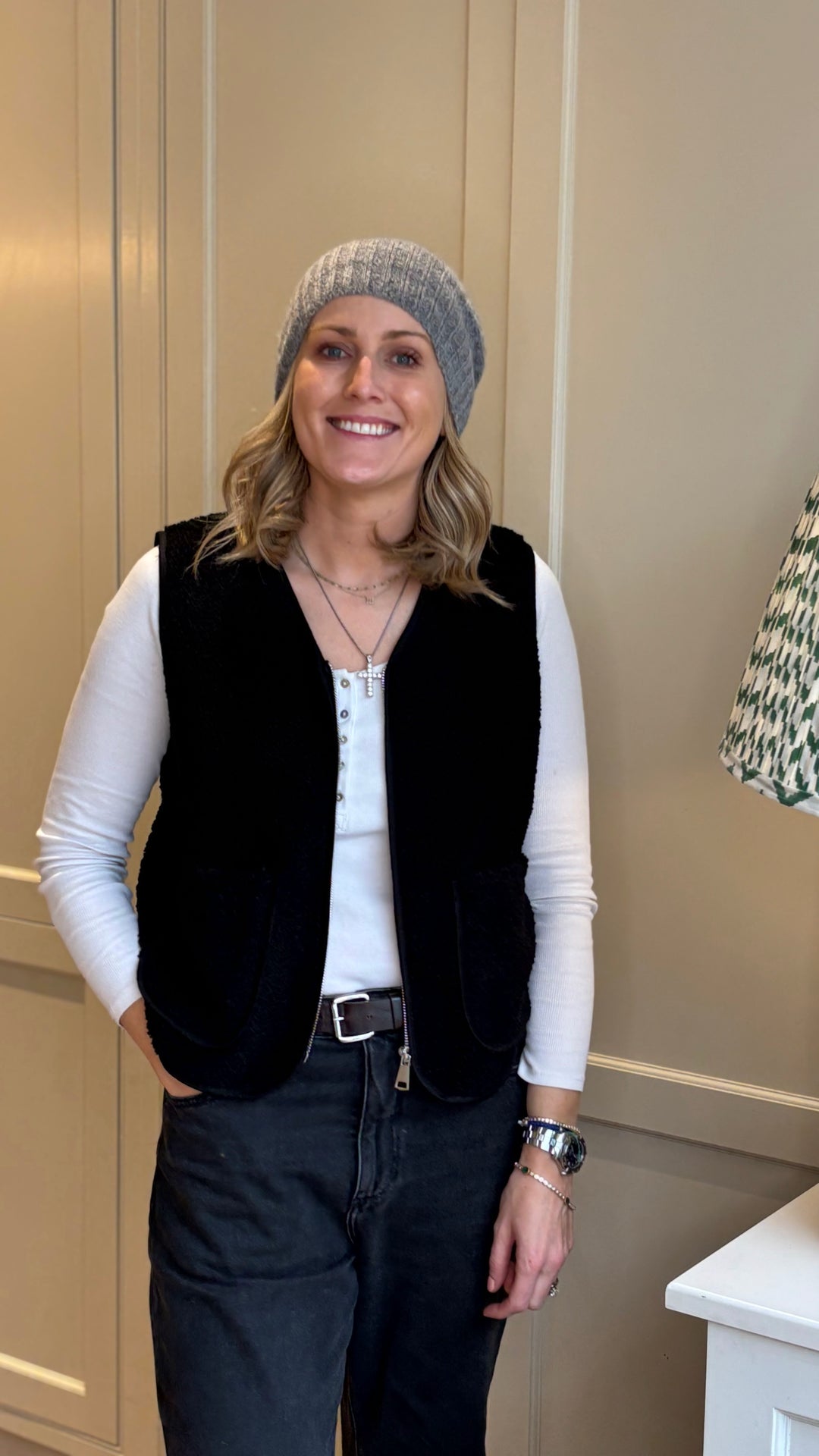 Fleece Black zip up Gilet-Jackets & Coats-LNH Edit