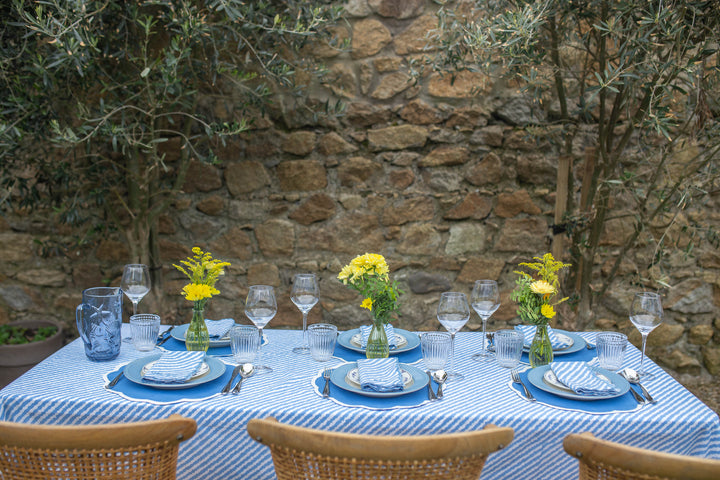 Maya Rectangular Blue Tablecloth