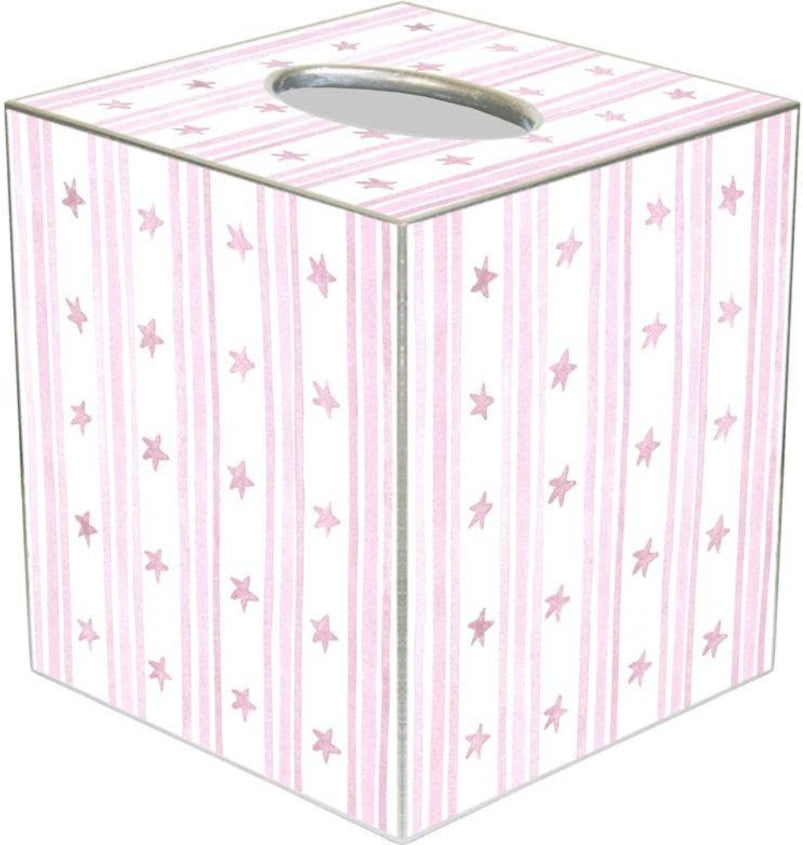 Pink Stars Tissue Box Cover