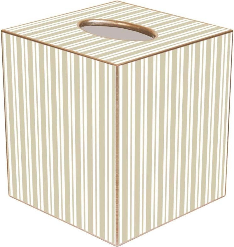 Taupe Stripe Tissue Box Cover