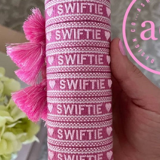 Kids Pink Swiftie Woven Bracelet
