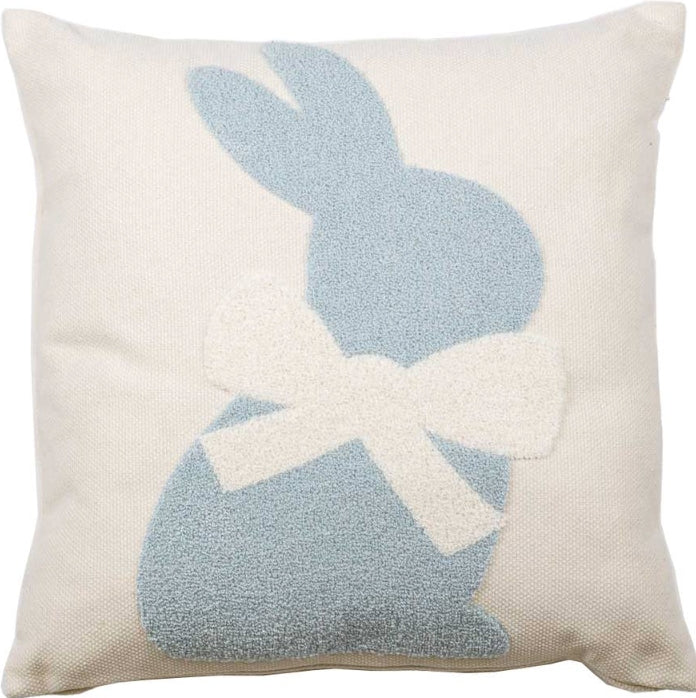 Embroidered Blue Bunny Cushion