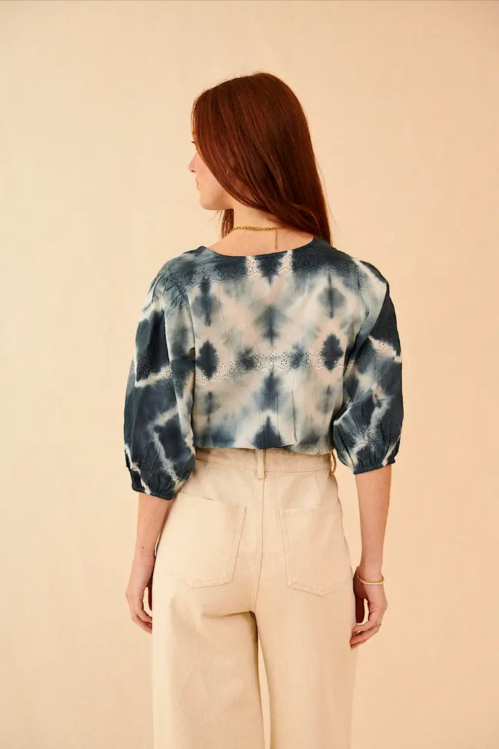 Wrap Over Tie Dye Blouse