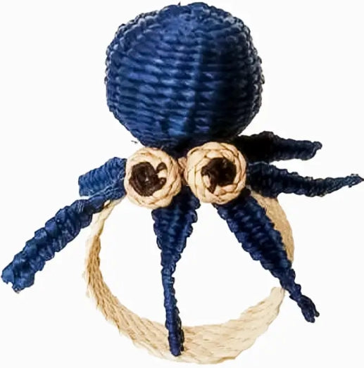 Blue Octopus Napkin Rings, Sold individually