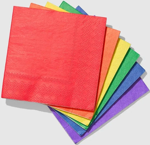 Rainbow Paper Cocktail Napkins-Paper Napkins-LNH Edit