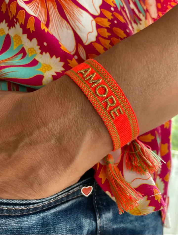 Coral Amore Woven Bracelet-Bracelets-LNH Edit