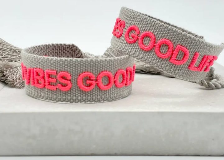 Good Vibes, Good Life  Woven Bracelet