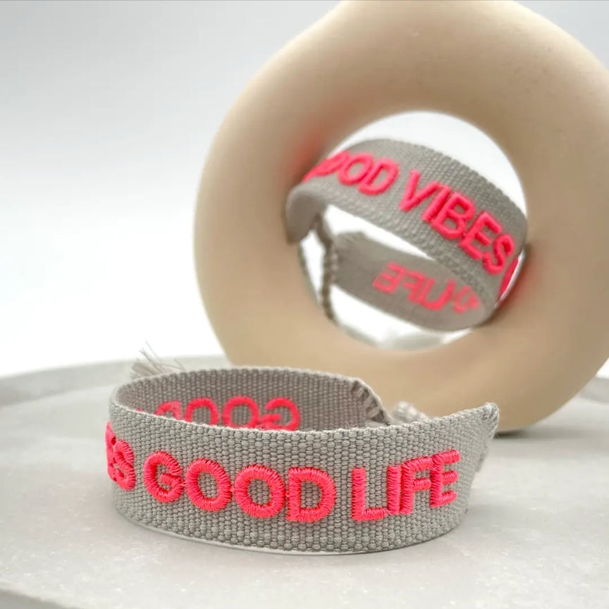 Good Vibes, Good Life  Woven Bracelet