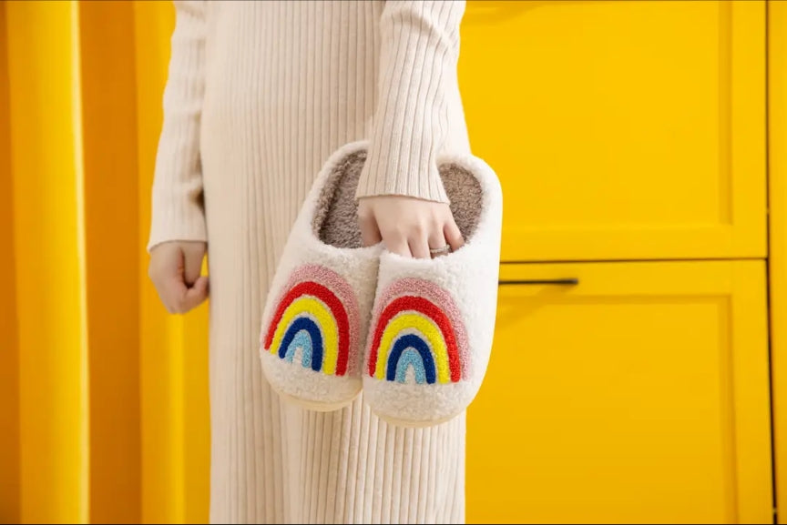 Rainbow Fluffy Slipper