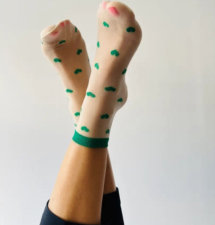 Green Heart Socks